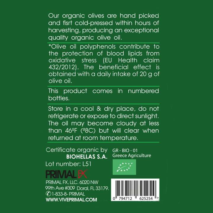 Organic Extra Virgin Unfiltered Olive Oil